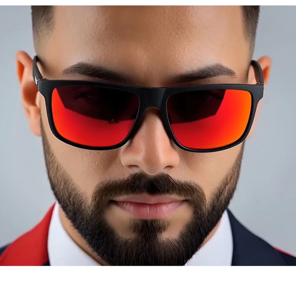 Men's Sunglasses‎ Red Mirrored Lens Reflective Driving Fishing Golf Sport Classy